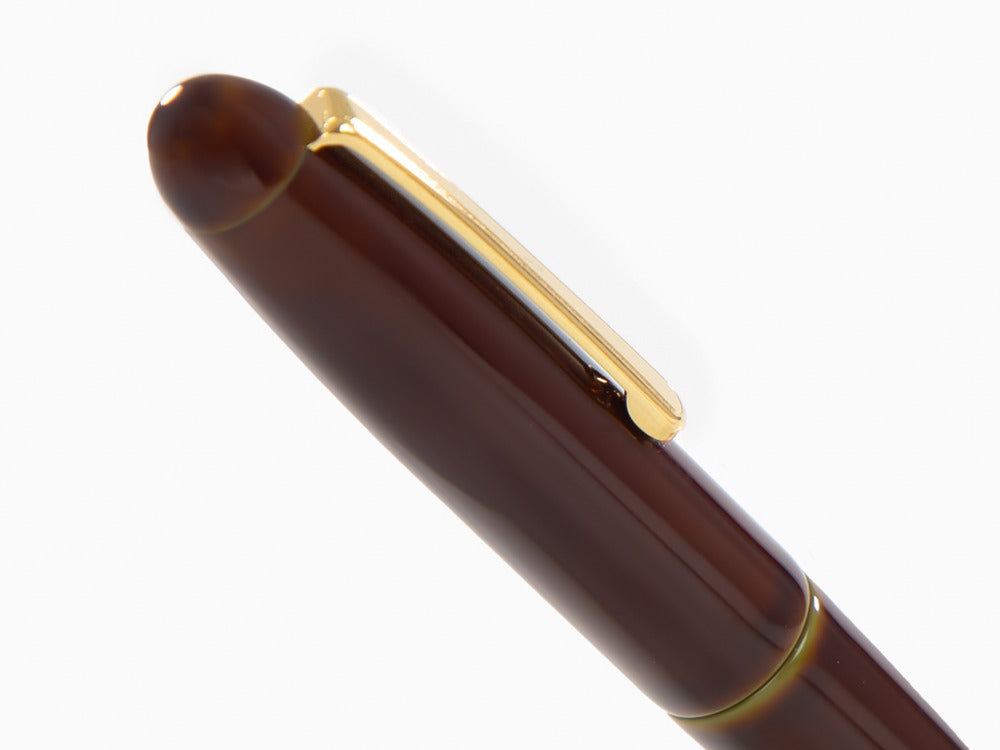 Nakaya Writer Long Fountain Pen, Heki Tamenuri, Ebonite / Urushi lacquer