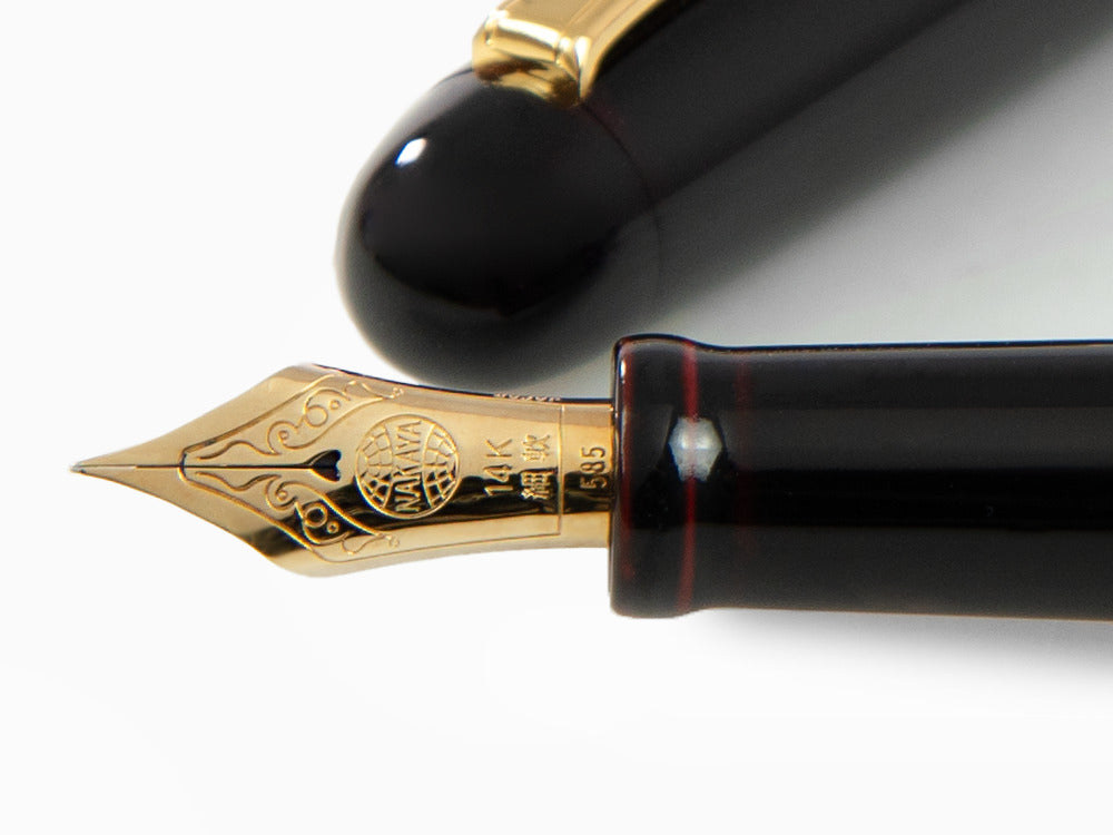 Nakaya Writer Fountain Pen Kuro-Tamenuri, Long, Ebonite