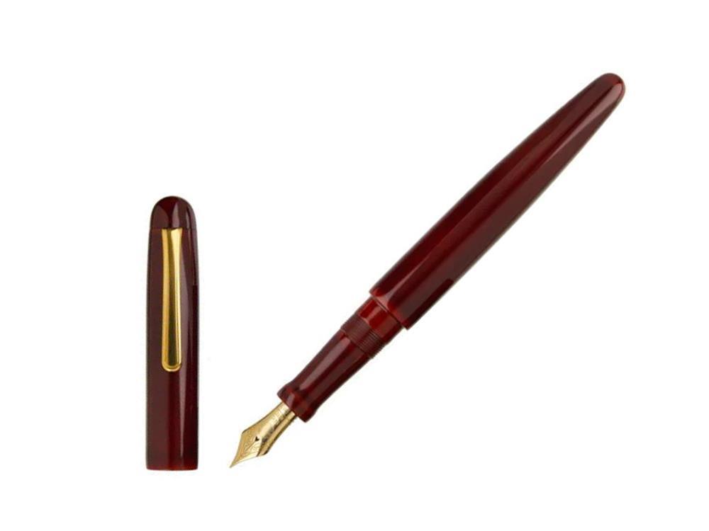 Nakaya Writer Long Fountain Pen, Aka Tamenuri, Urushi lacquer