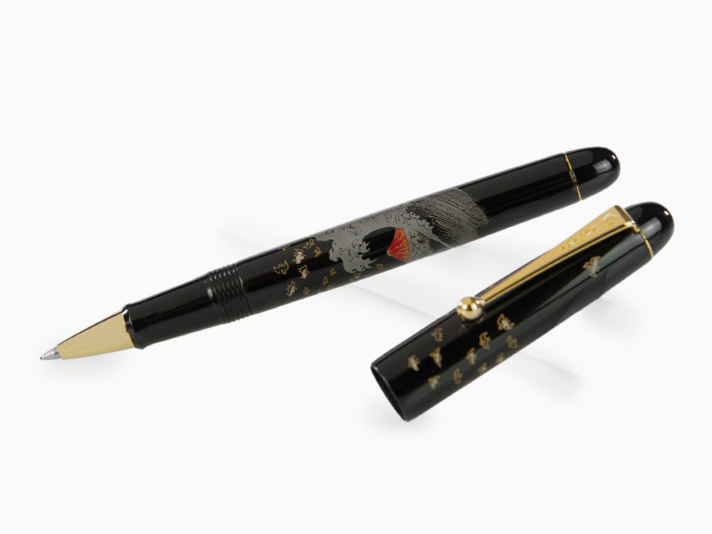 Namiki Tradition Mount Fuji and Wave Rollerball pen, Gold trim, BLK-30P-7-FN