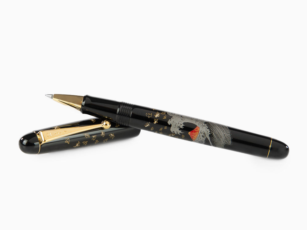 Namiki Tradition Mount Fuji and Wave Rollerball pen, Gold trim, BLK-30P-7-FN