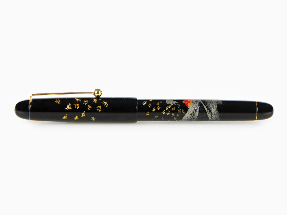 Namiki Tradition Mount Fuji and Wave Rollerball pen, Gold trim, BLK-30P-7-FN