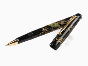 Namiki Tradition Mount Fuji and Dragon Rollerball pen, Gold trim, BLK-30P-7-FR