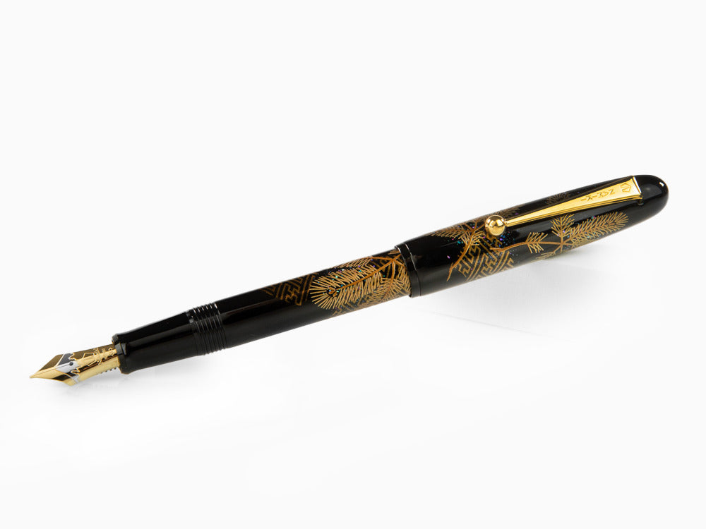 Namiki Yukari Fountain Pen Pine Needles, Maki-e, Gold trim, FN-10M-MA