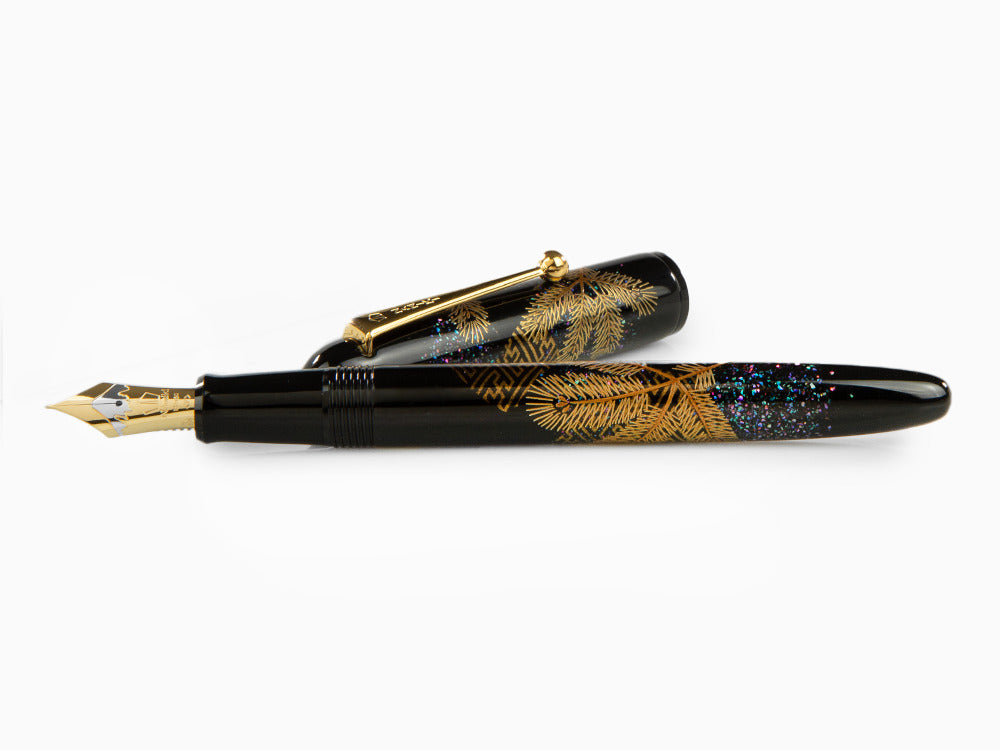 Namiki Yukari Fountain Pen Pine Needles, Maki-e, Gold trim, FN-10M-MA