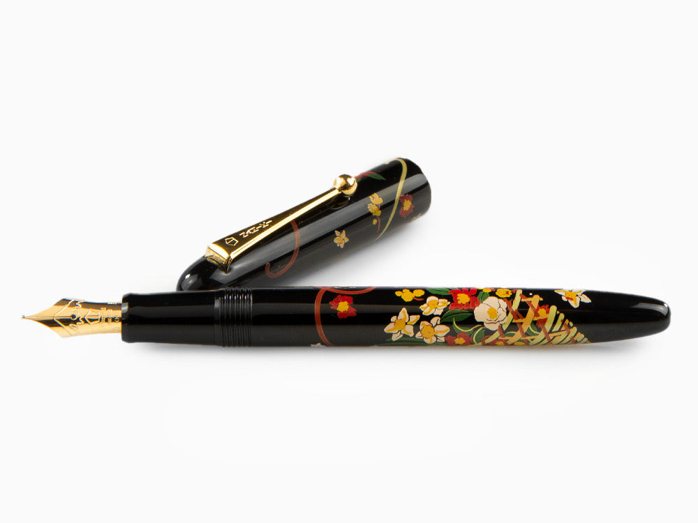 Namiki Nippon Art Flower Basket Fountain Pen, Gold trim, FN-5M-HA