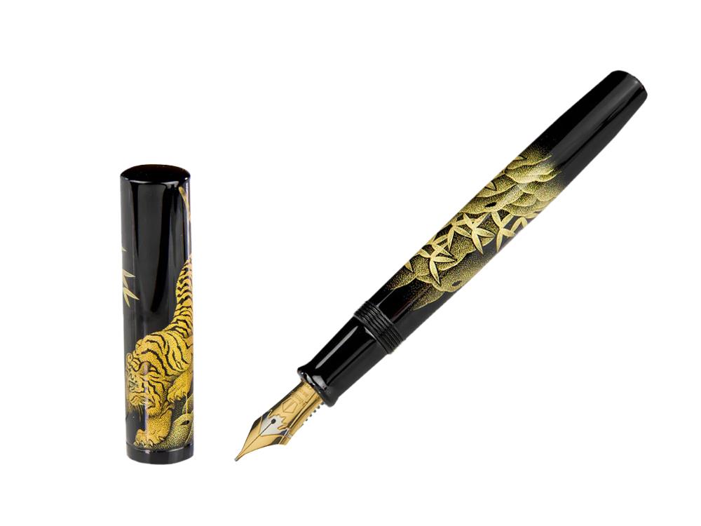 Namiki Chinkin Tiger Fountain Pen, Urushi lacquer, Gold trim