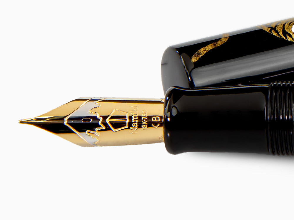 Namiki Chinkin Tiger Fountain Pen, Urushi lacquer, Gold trim