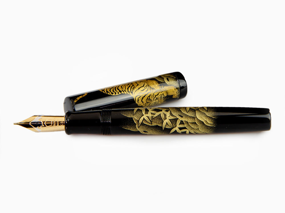 Namiki Chinkin Tiger Fountain Pen, Urushi lacquer, Gold trim