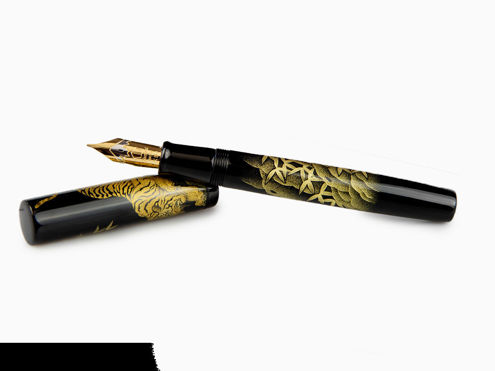 Namiki Chinkin Tiger Fountain Pen, Urushi lacquer, Gold trim