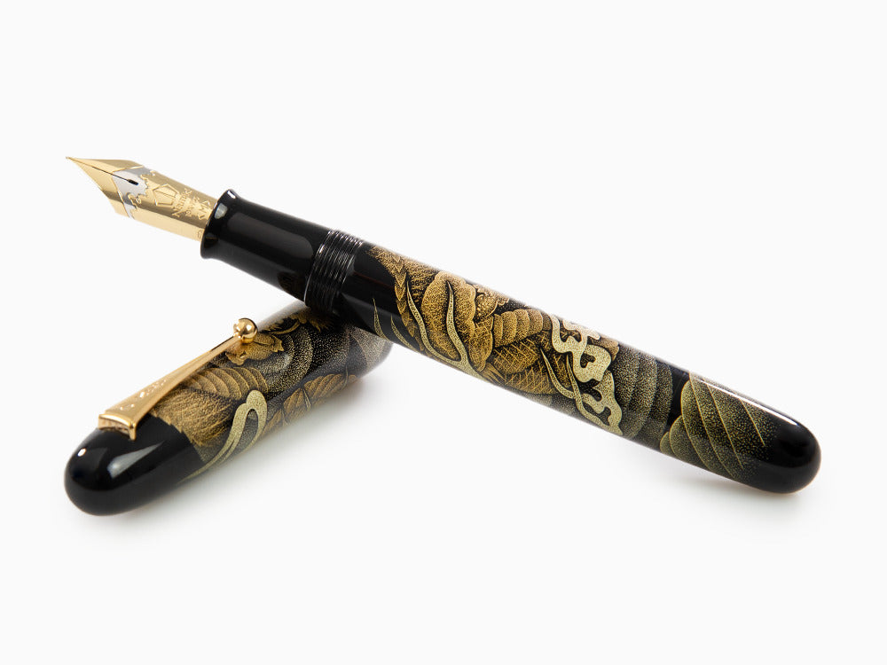 Namiki Emperor Chinkin Dragon Fountain Pen, Maki-e, Black