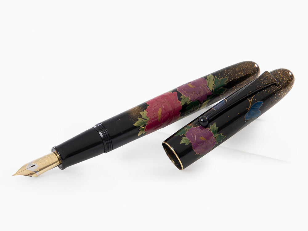 Namiki Yukari Royale Peony & Butterfly Fountain Pen, Togidashi Maki-e