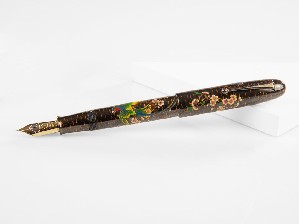 Namiki Emperor Rakucho Birds and Cherry Blossom Fountain Pen, Maki-e