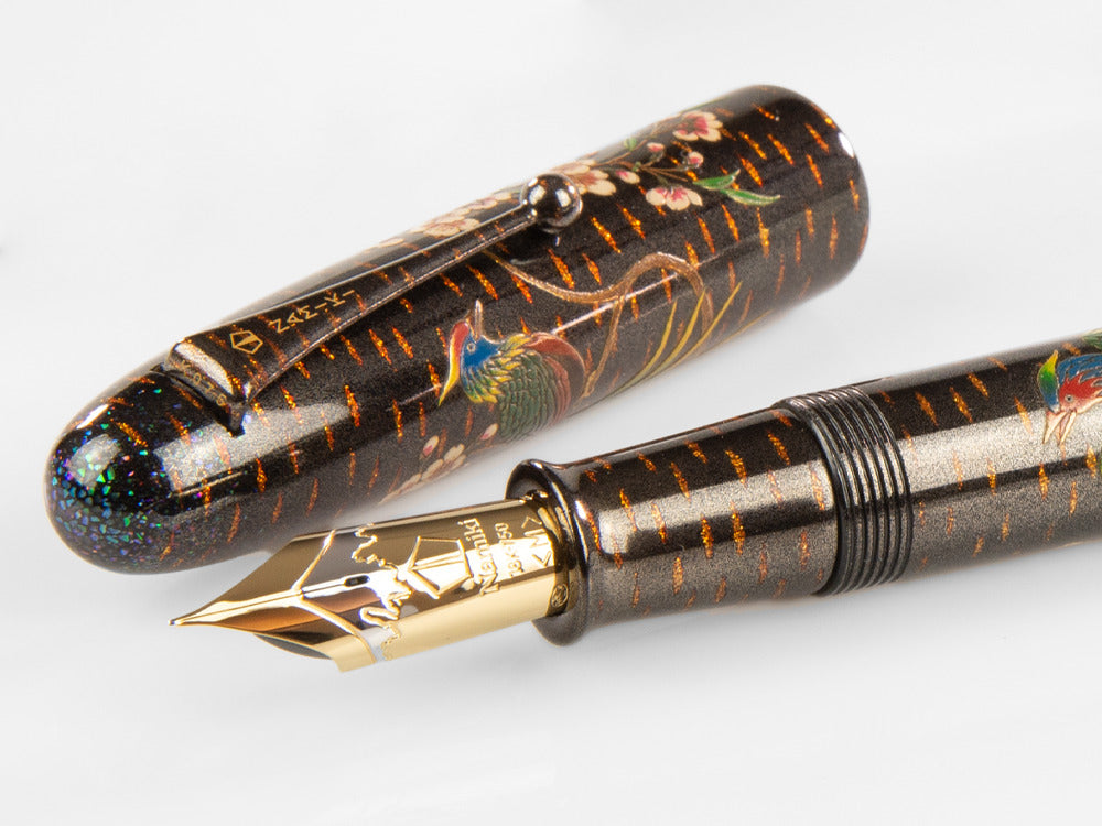 Namiki Emperor Rakucho Birds and Cherry Blossom Fountain Pen, Maki-e