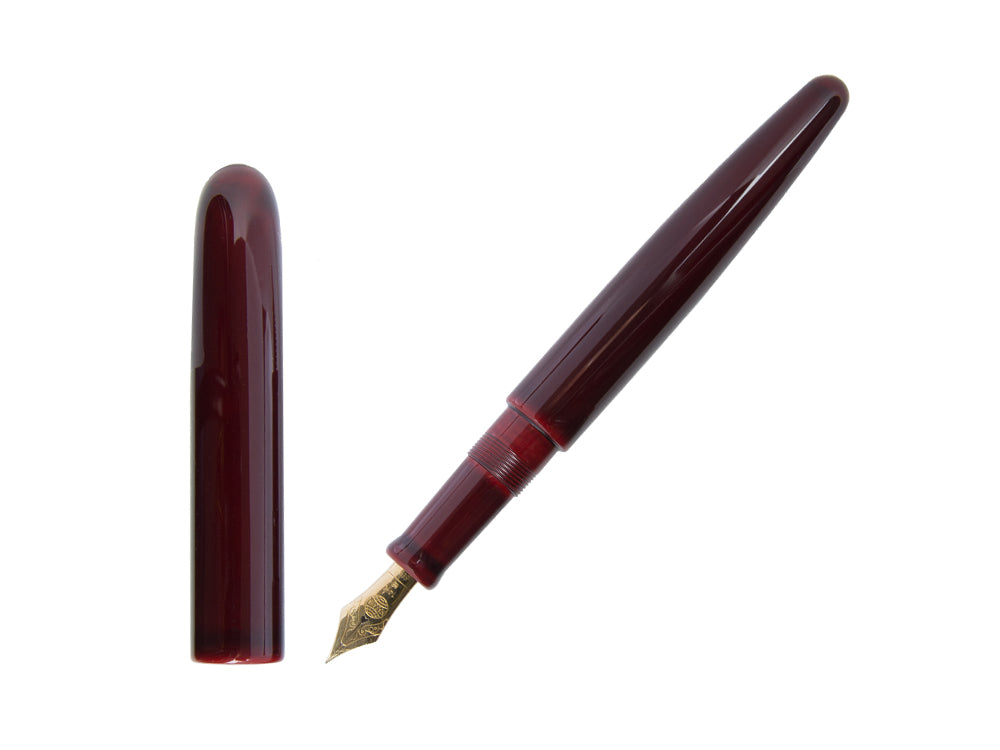 Nakaya Cigar Fountain Pen Long Aka-Tamenuri, Ebonite, Urushi lacquer