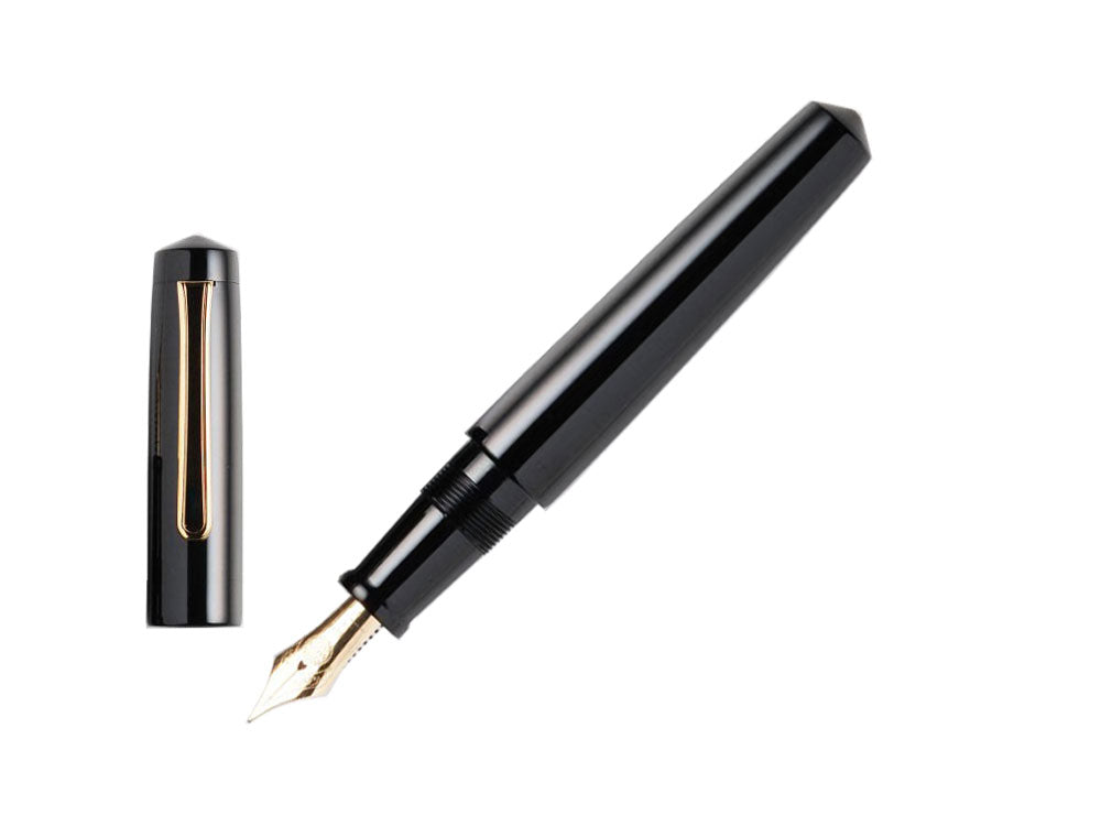 Nakaya Writer Kuro-Roiro Fountain Pen Black, Piccolo, Ebonite, Gold