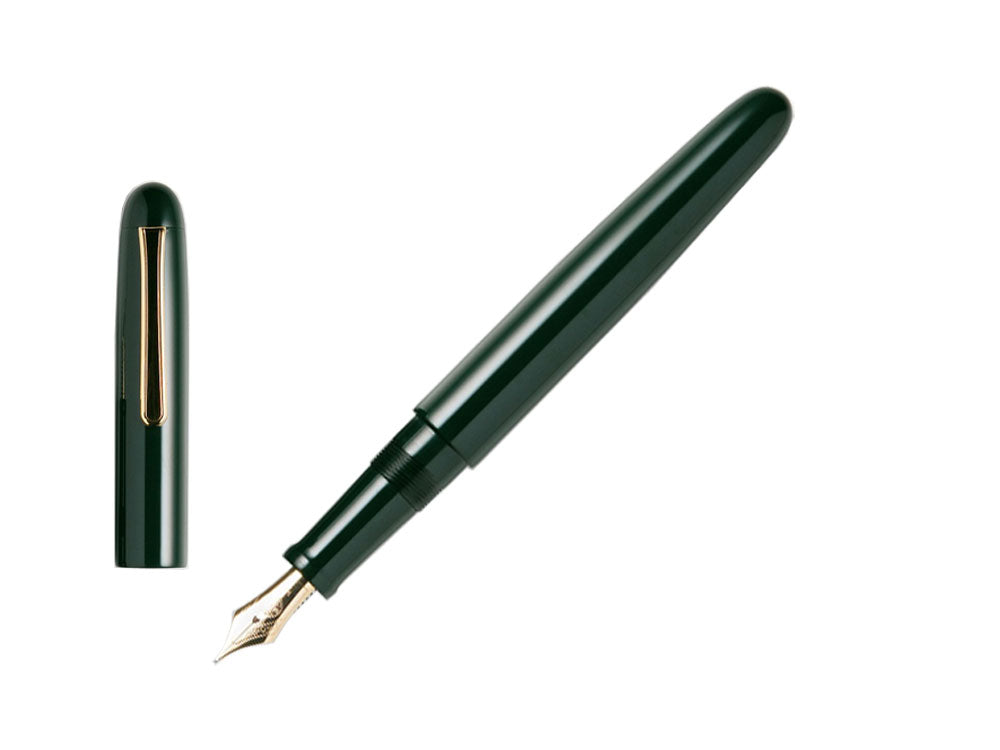 Nakaya Writer Long Fountain Pen Midori, Ebonite, Gold plated