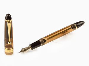 Pilot Custom 823 Amber Fountain Pen, Resin, Gold trim, 60556