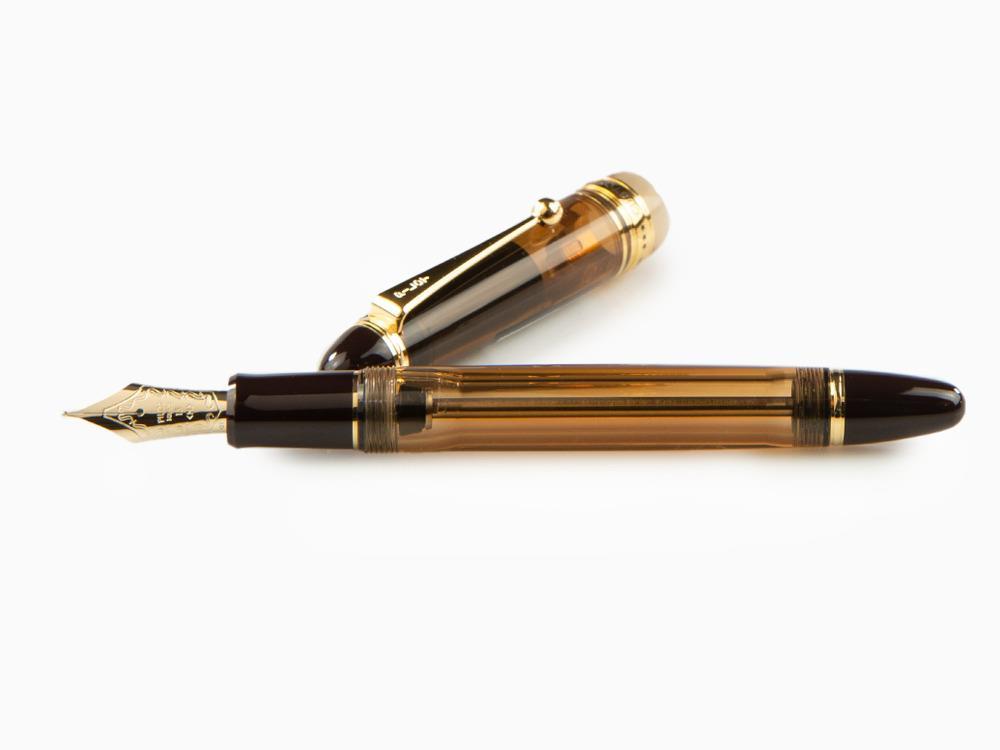 Pilot Custom 823 Amber Fountain Pen, Resin, Gold trim, 60556