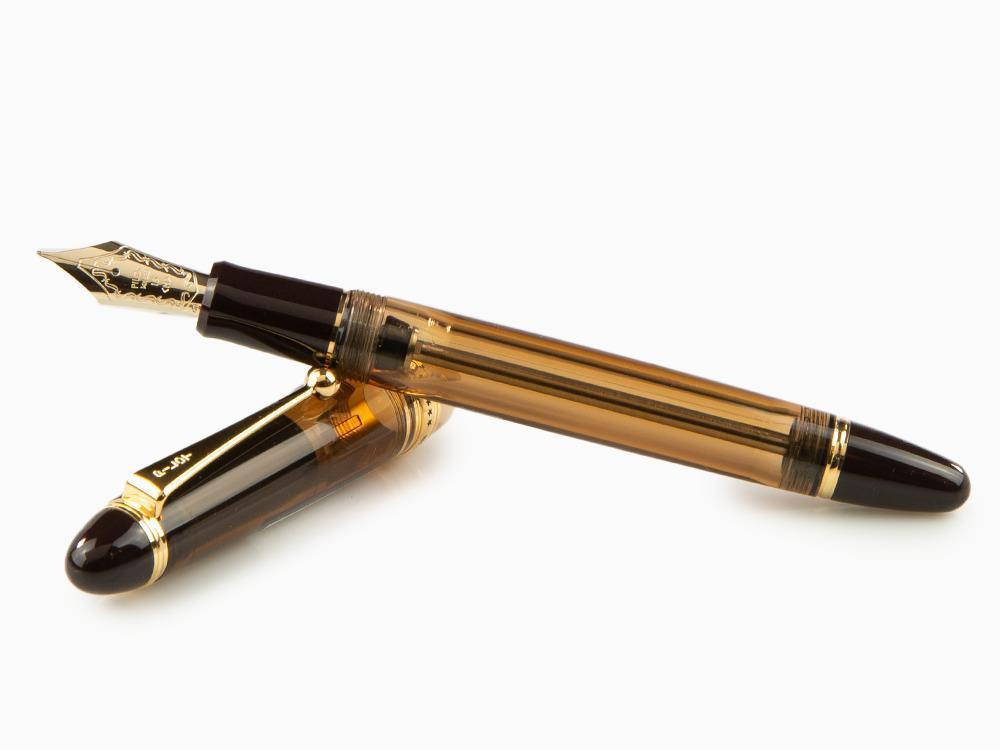 Pilot Custom 823 Amber Fountain Pen, Resin, Gold trim, 60556