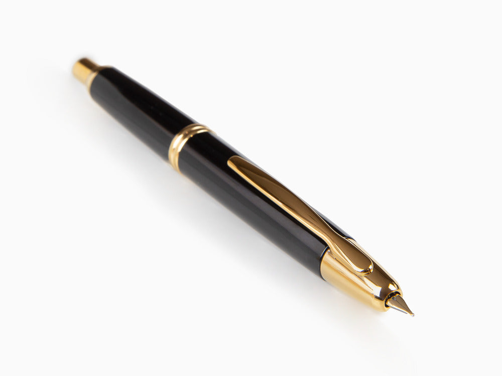 Pilot Capless Fountain Pen, Black, Gold, FK-1500-AU-BLACK