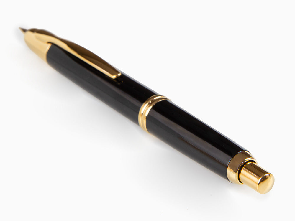 Pilot Capless Fountain Pen, Black, Gold, FK-1500-AU-BLACK