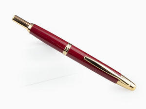 Pilot Retractable Fountain Pen, Gold, Red, "Capless"