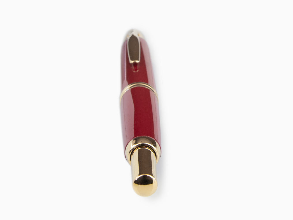 Pilot Retractable Fountain Pen, Gold, Red, "Capless"