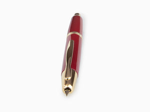 Pilot Retractable Fountain Pen, Gold, Red, "Capless"