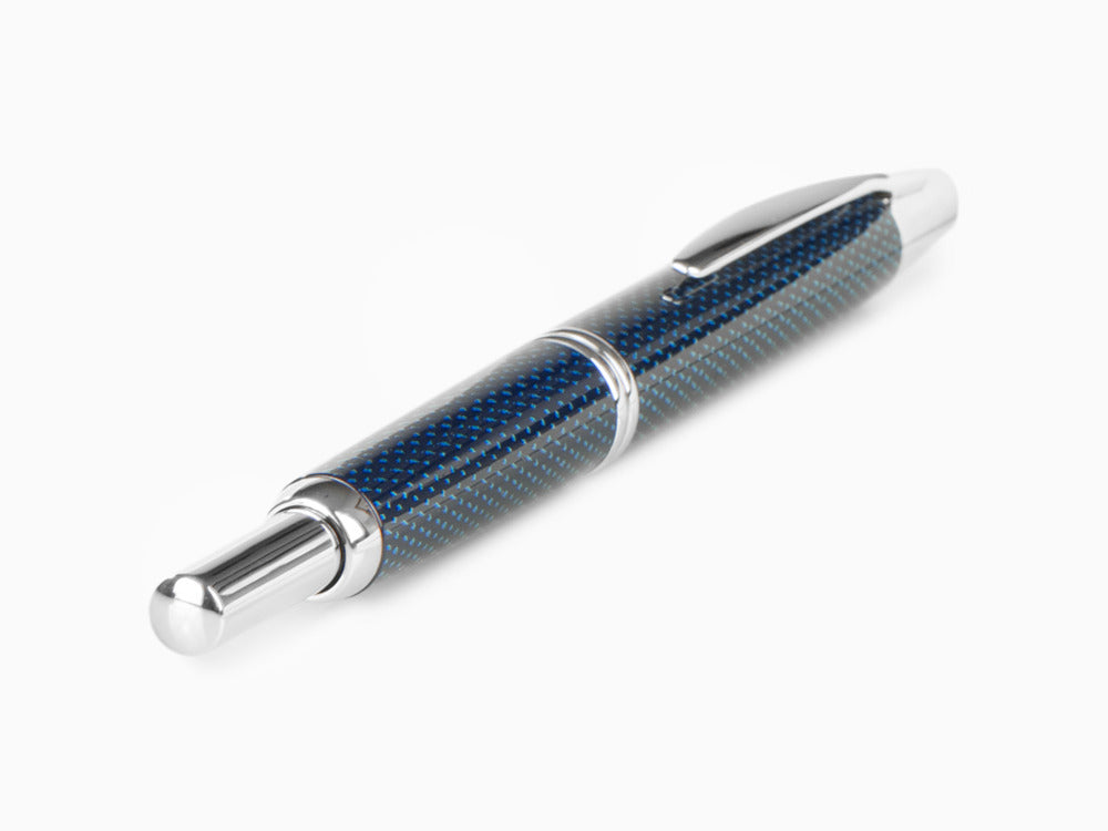 Pilot Capless Vanishing Blue Carbonesque Point Fountain Pen, Chrome