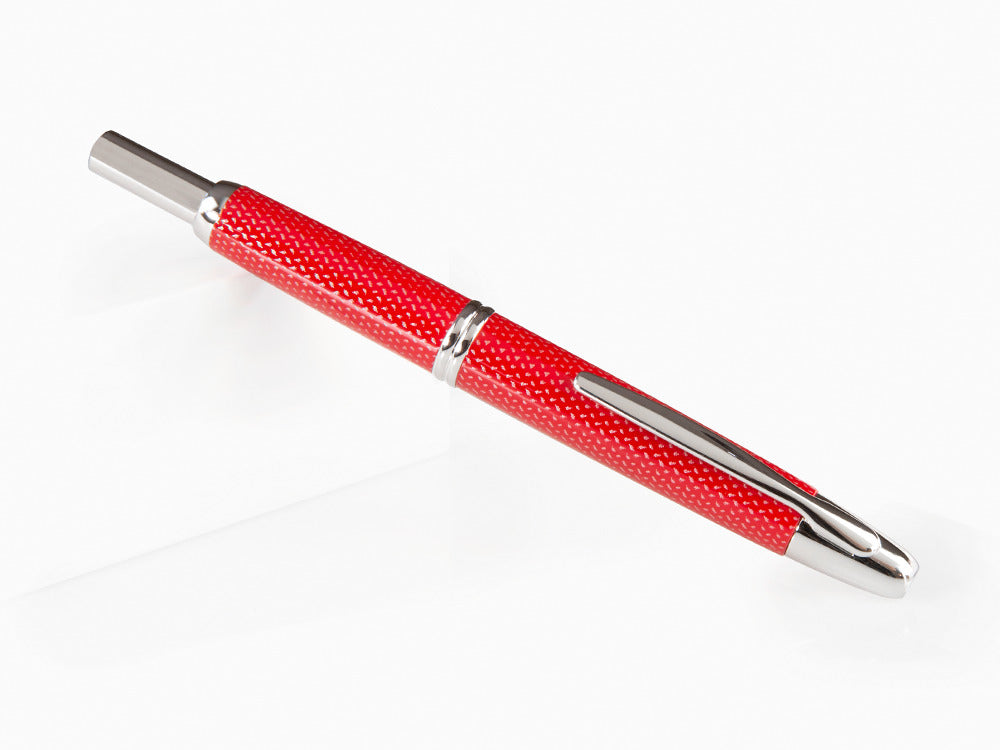 Pilot Capless Fountain Pen, Carbon fibre, Rhodium trim, Red