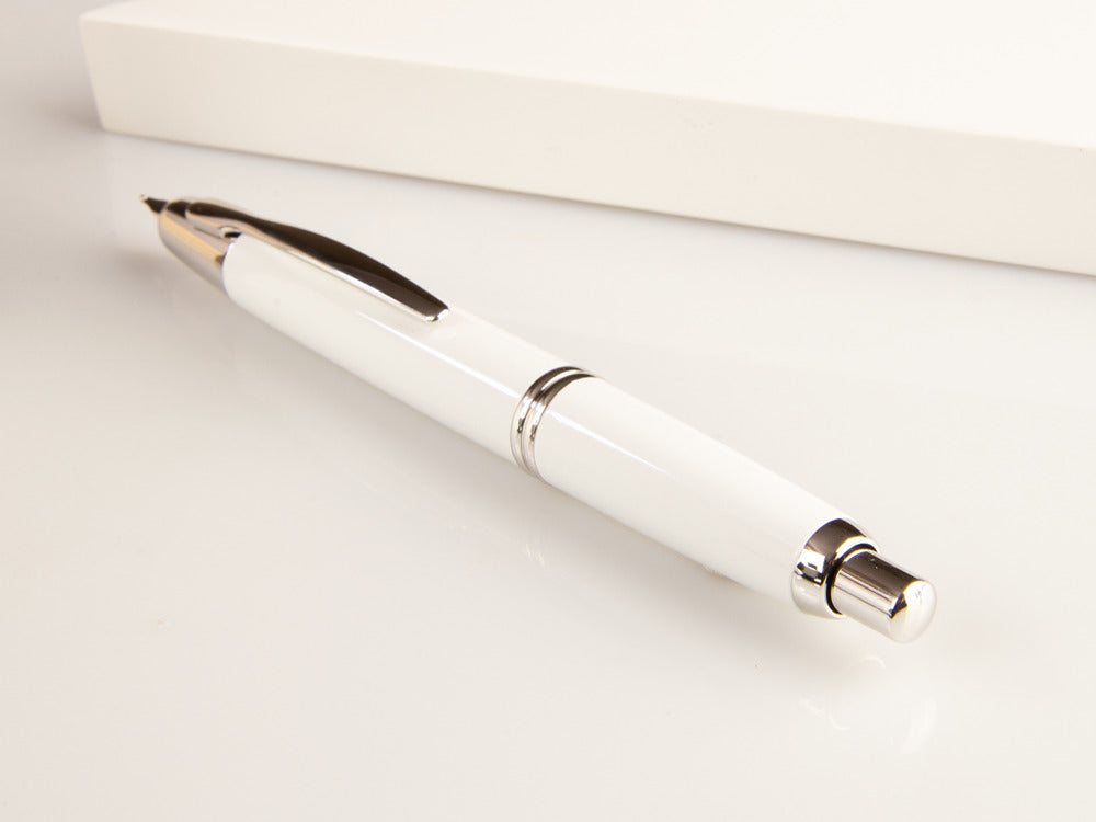 Pilot Capless Retractable Fountain Pen White, Chrome