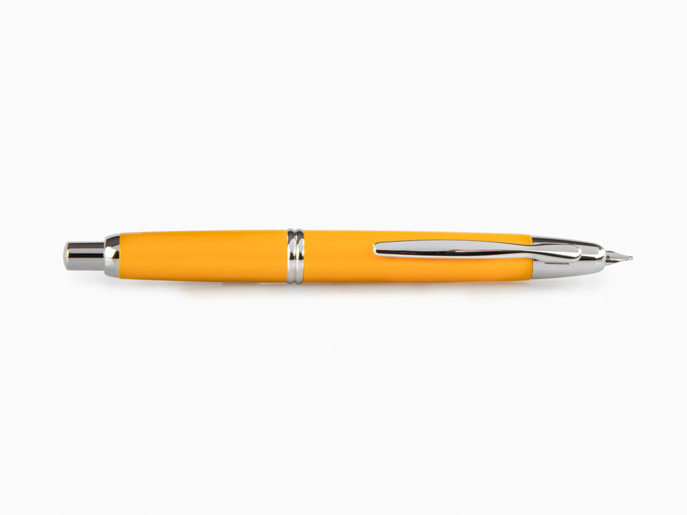 Pilot Retractable Fountain Pen Yellow Capless, Lacquer, Chrome