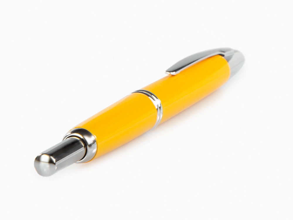 Pilot Retractable Fountain Pen Yellow Capless, Lacquer, Chrome