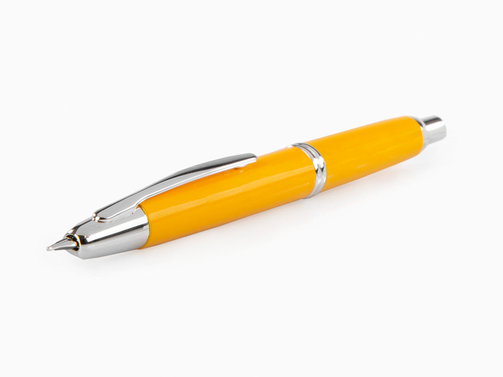 Pilot Retractable Fountain Pen Yellow Capless, Lacquer, Chrome