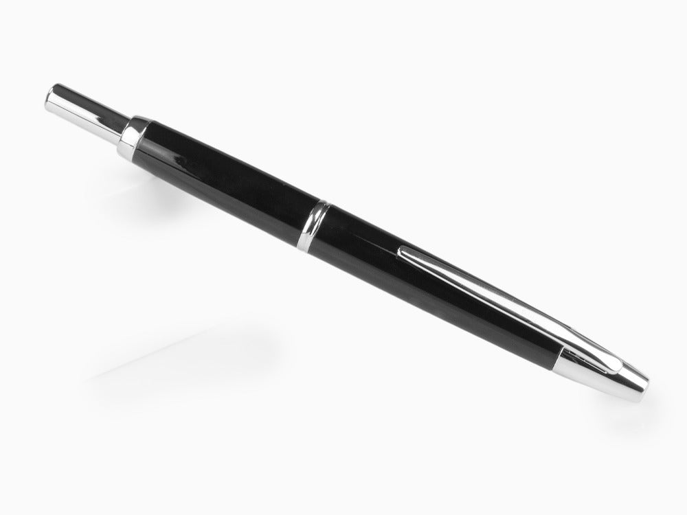 Pilot Capless Decimo Fountain Pen, Chrome trim, Black, FK-1500D-RH-BLACK