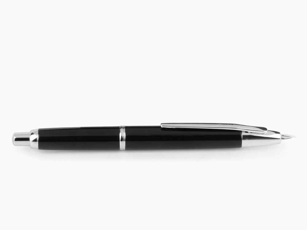 Pilot Capless Decimo Fountain Pen, Chrome trim, Black, FK-1500D-RH-BLACK