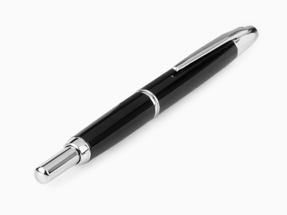 Pilot Capless Decimo Fountain Pen, Chrome trim, Black, FK-1500D-RH-BLACK