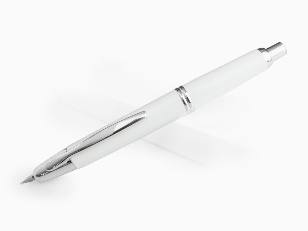 Pilot Capless Decimo Fountain Pen, Chrome, White, FK-1500D-RH-WHITE