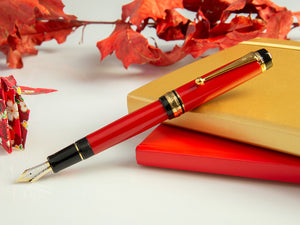 Pilot Custom 845 Red Fountain Pen, Ebonite and Urushi lacquer, FKV-5MR-R