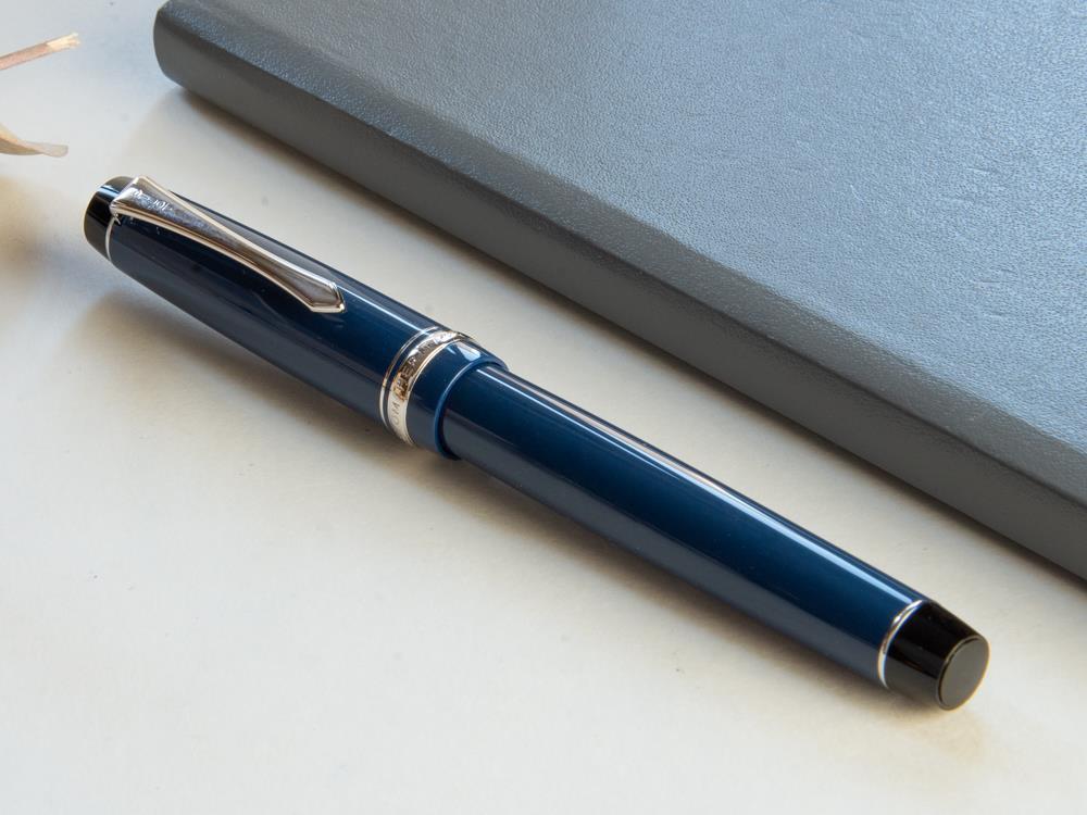 Pilot Custom Heritage 91 Fountain Pen, Resin, Chrome Trim, Blue, NH91A