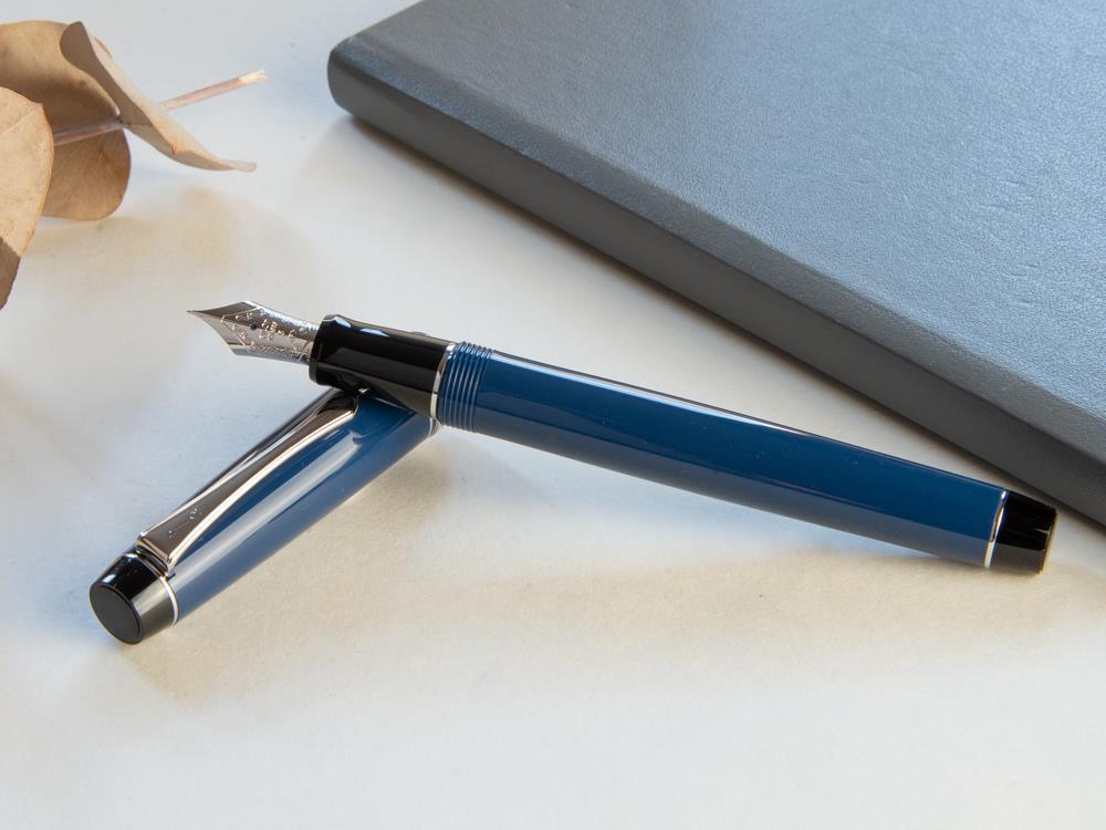 Pilot Custom Heritage 91 Fountain Pen, Resin, Chrome Trim, Blue, NH91A