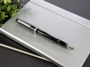 Pilot Custom Heritage 91 Fountain Pen, Resin, Chrome, Black, NH91N