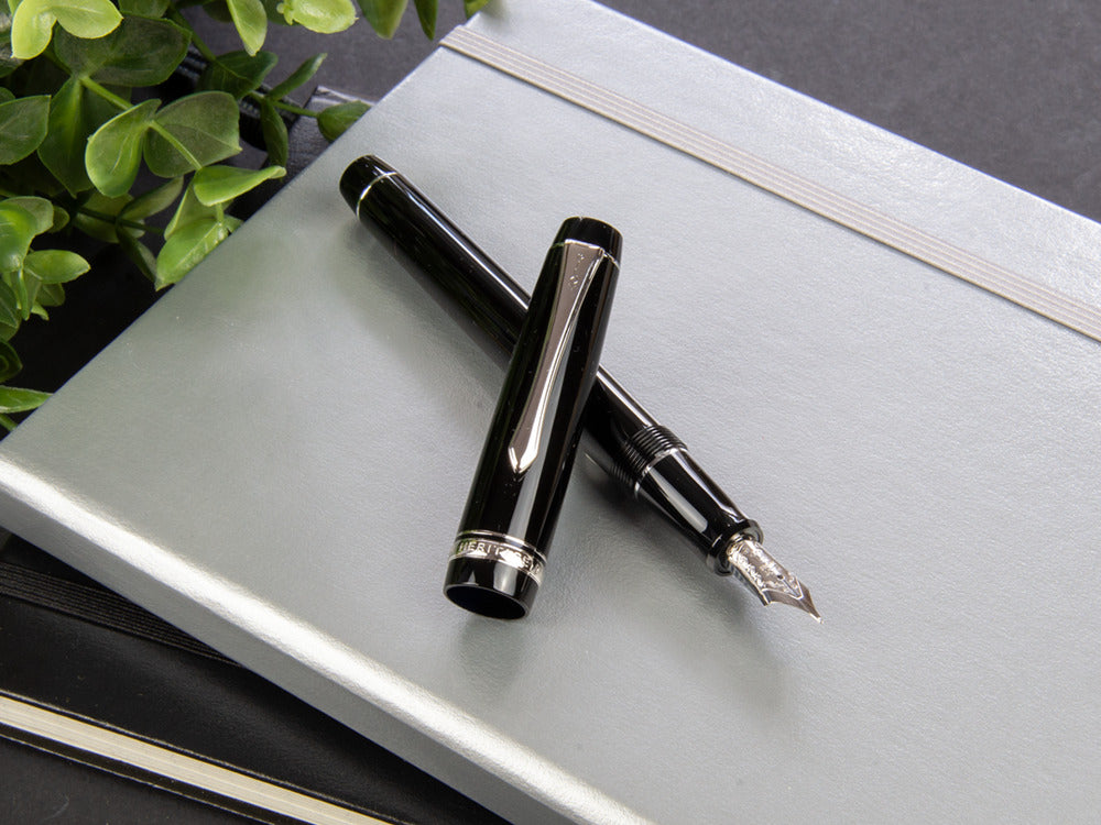 Pilot Custom Heritage 91 Fountain Pen, Resin, Chrome, Black, NH91N