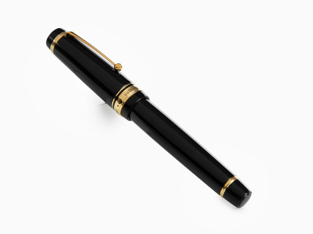 Pilot Custom Urushi Fountain Pen, Ebonite, Gold trim, Black, NPUN