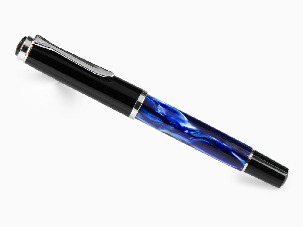 Pelikan Classic M205 Fountain Pen, Blue Marble, Chrome trim, 801973