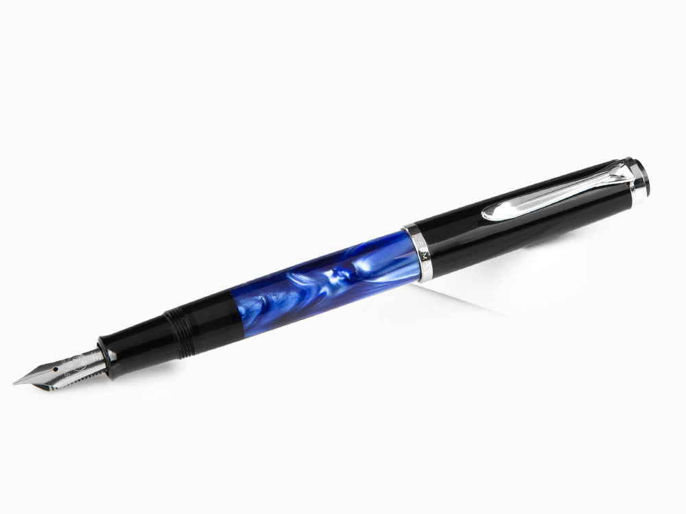 Pelikan Classic M205 Fountain Pen, Blue Marble, Chrome trim, 801973