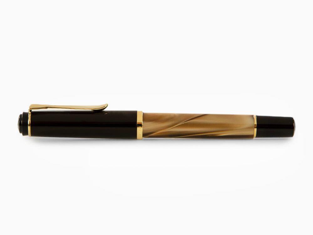 Pelikan M200 Brown Marbled Fountain Pen, Gold trim, 808897