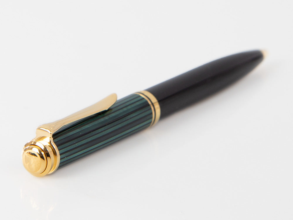 Pelikan K600 Ballpoint pen, Black and green, Gold trim, 980086