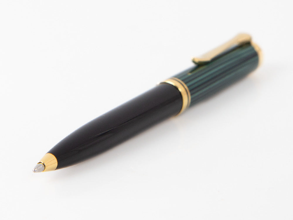 Pelikan K600 Ballpoint pen, Black and green, Gold trim, 980086